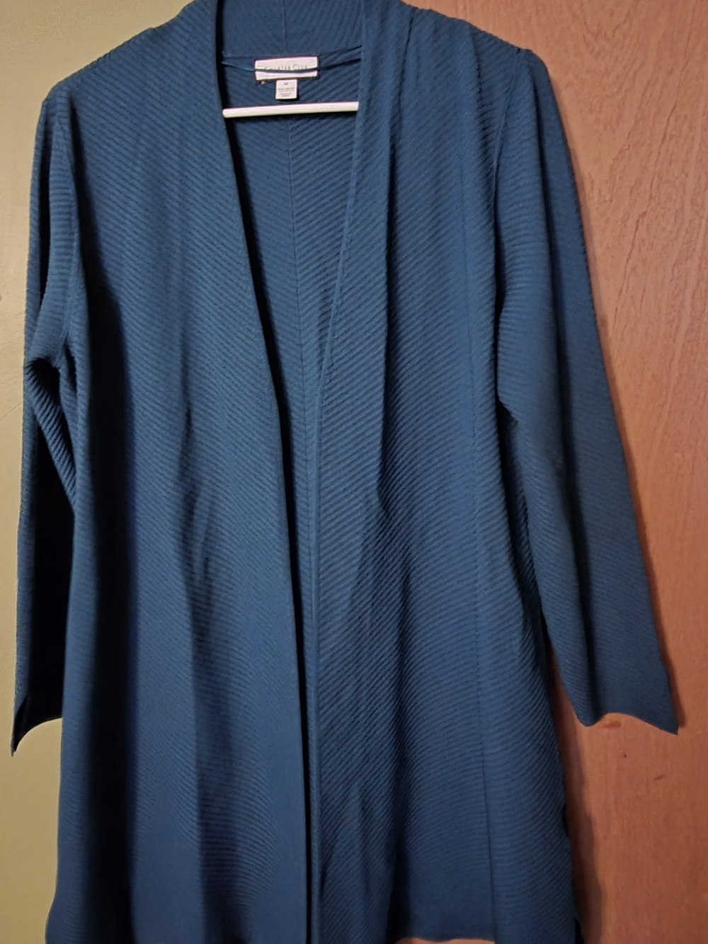 Charter Club Teal Open-Front Ribbed Cardigan